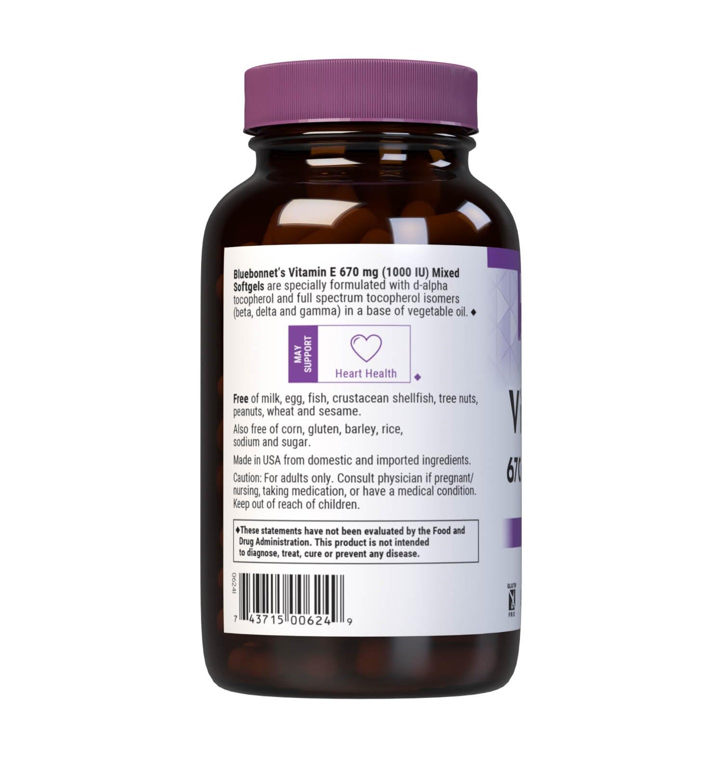 BlueBonnet Vitamin E 1000 IU Softgels, 100 Count