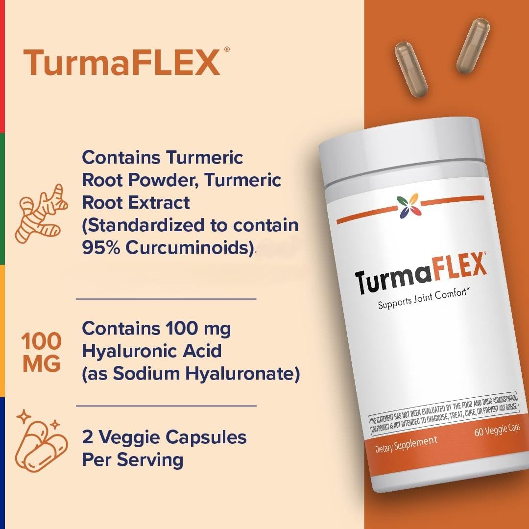 Stop Aging Now TurmaFlex Turmeric Curcumin Supplement 60 Capsules