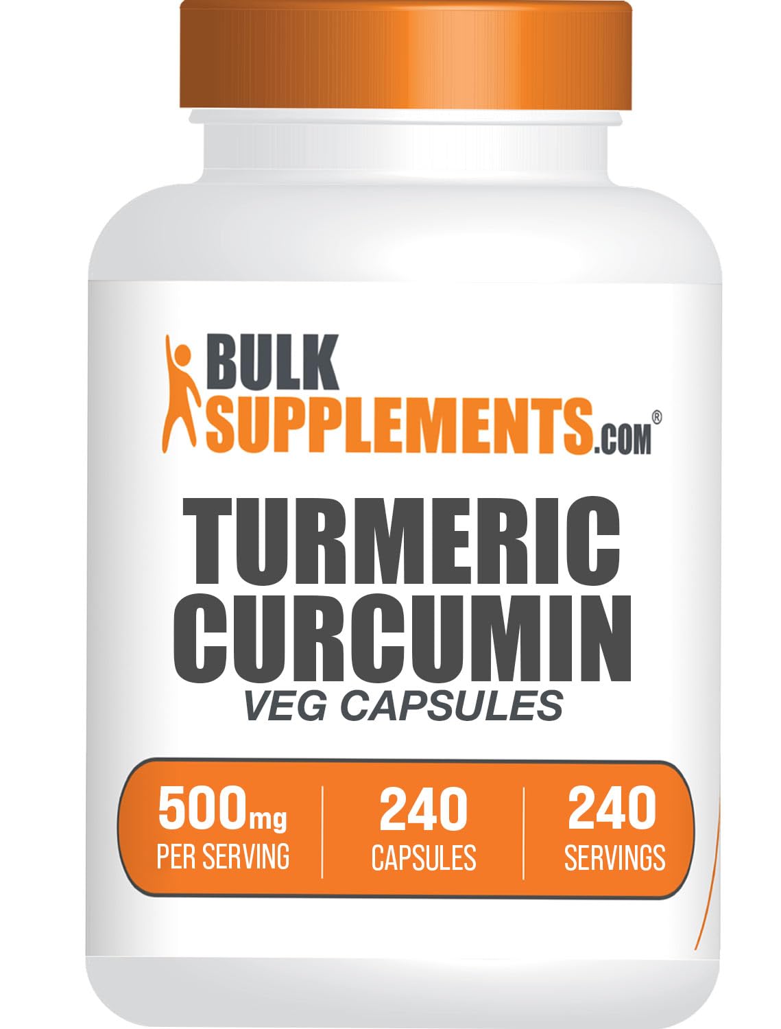 BulkSupplements Turmeric 500mg Extract Capsules 240 Count