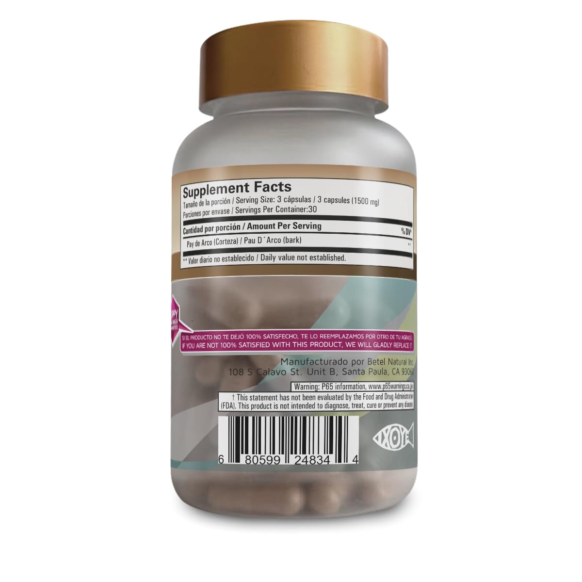 Betel Natural Pau de Arco Capsules 1 Count