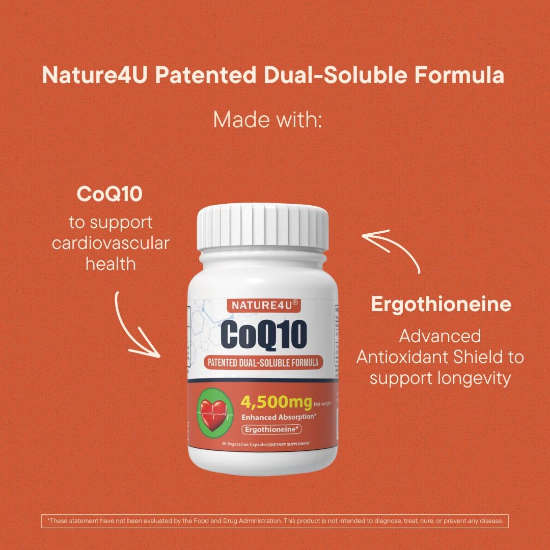 Nature4U CoQ10 150mg Capsule with L-Ergothioneine, 1 Capsule, Pack of 3