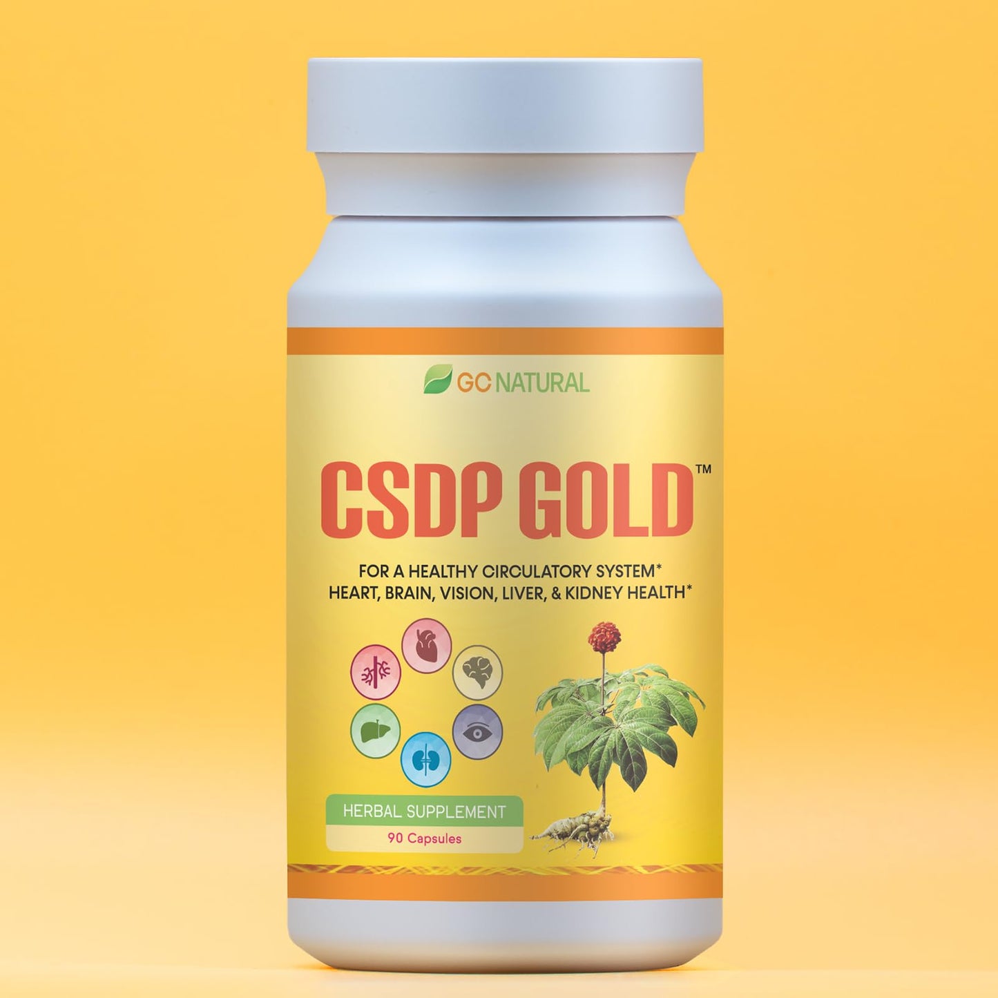 GC Natural CSDP Gold Ginseng Herbal Supplement Capsules, 1 Count