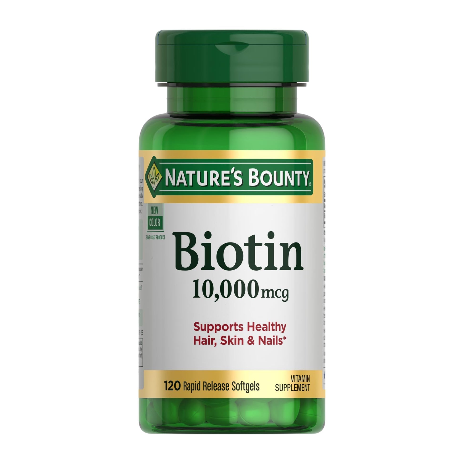 Nature's Bounty Biotin Hair Skin and Nails Vitamins Softgels 120 Count