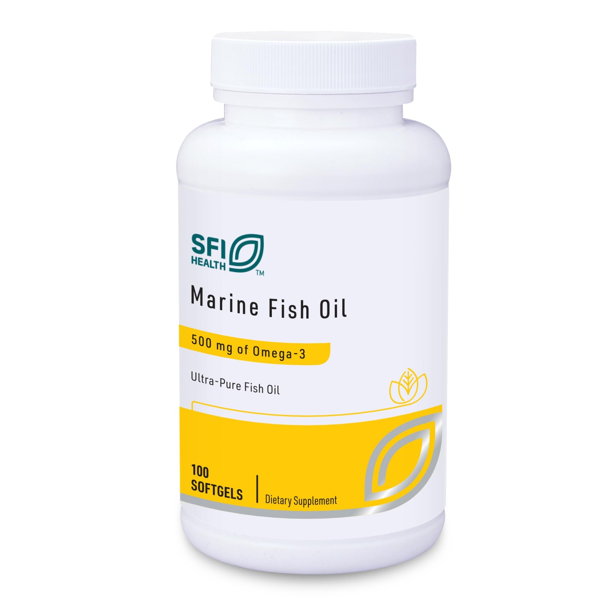 SFI Health Klaire Labs Marine Fish Oil Ultra Pure 300 mg EPA & 200 mg DHA Omega-3 Unflavored Fish Oil Softgels, 100 Count