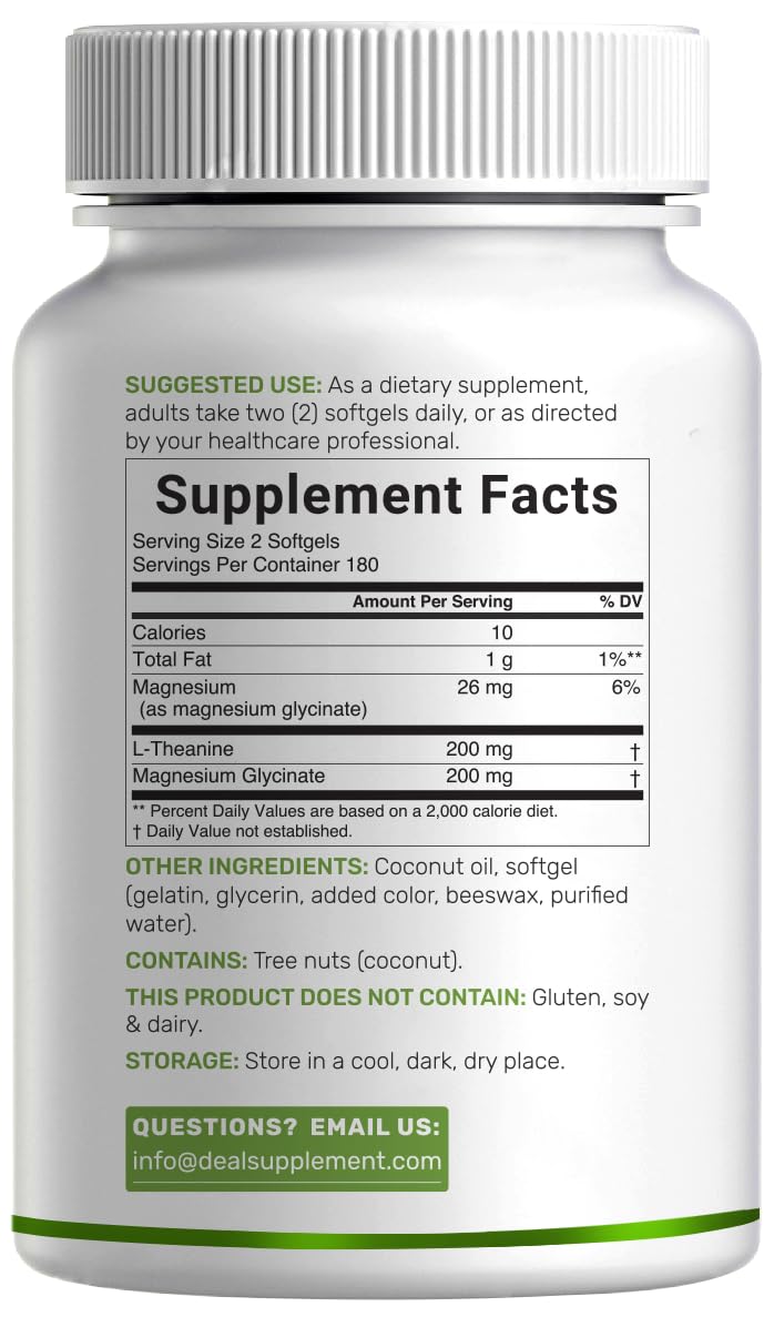 DEAL SUPPLEMENT L-Theanine with Magnesium Glycinate Softgels, 360 Count