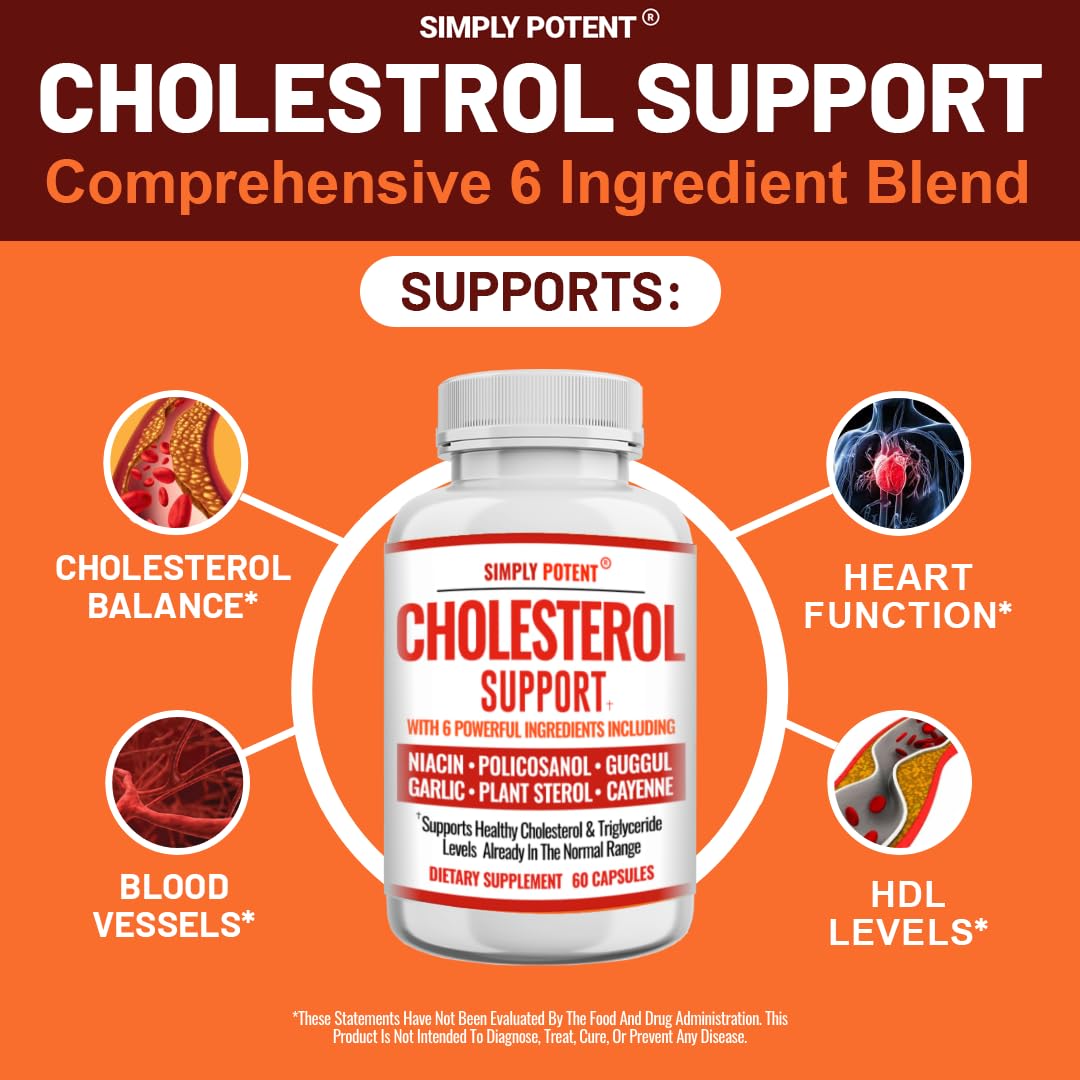 Simply Potent Cholesterol Supplement Capsules, 60 Capsules