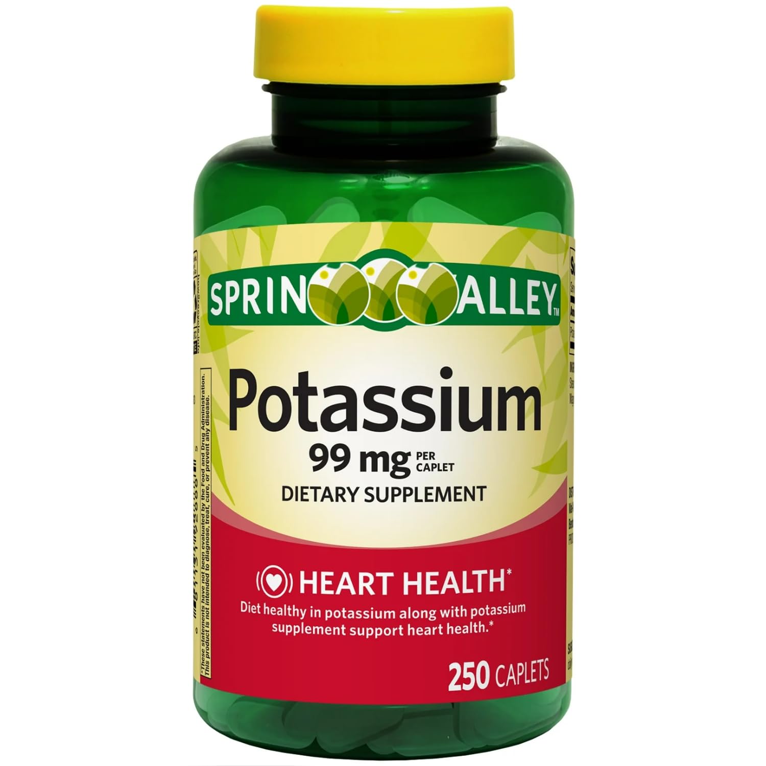 Generic Potassium Heart Health Supplement Caplets 99 mg, 250 Count