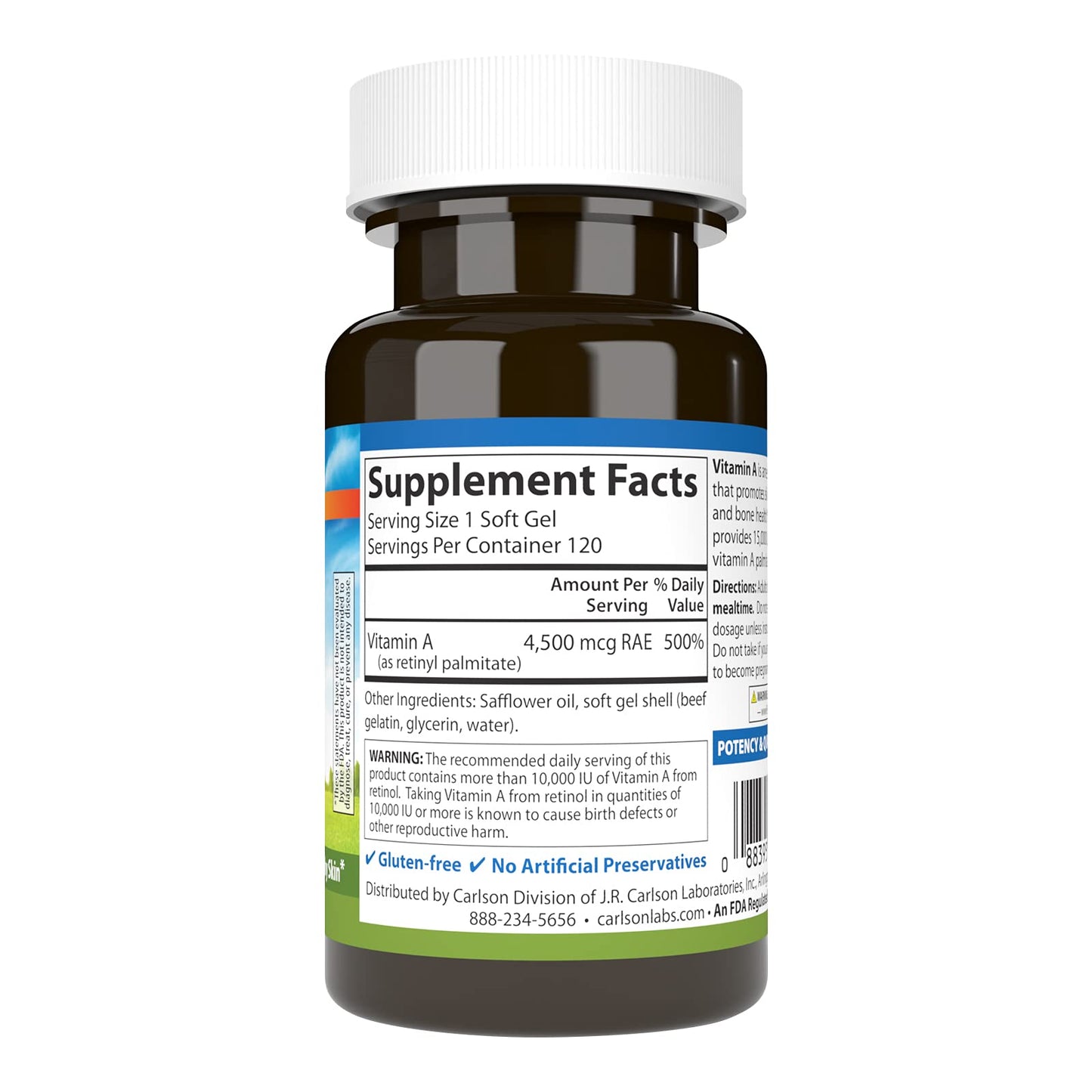 Carlson Vitamin A Softgels, 120 Softgels