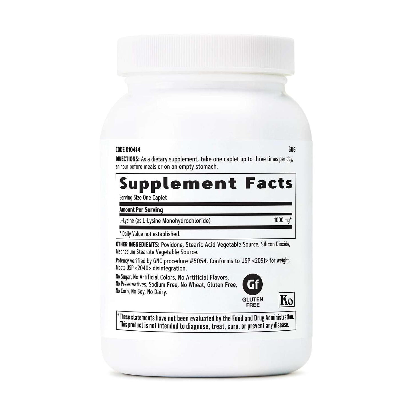 GNC L-Lysine 1000mg Tablet, 90 Tablets