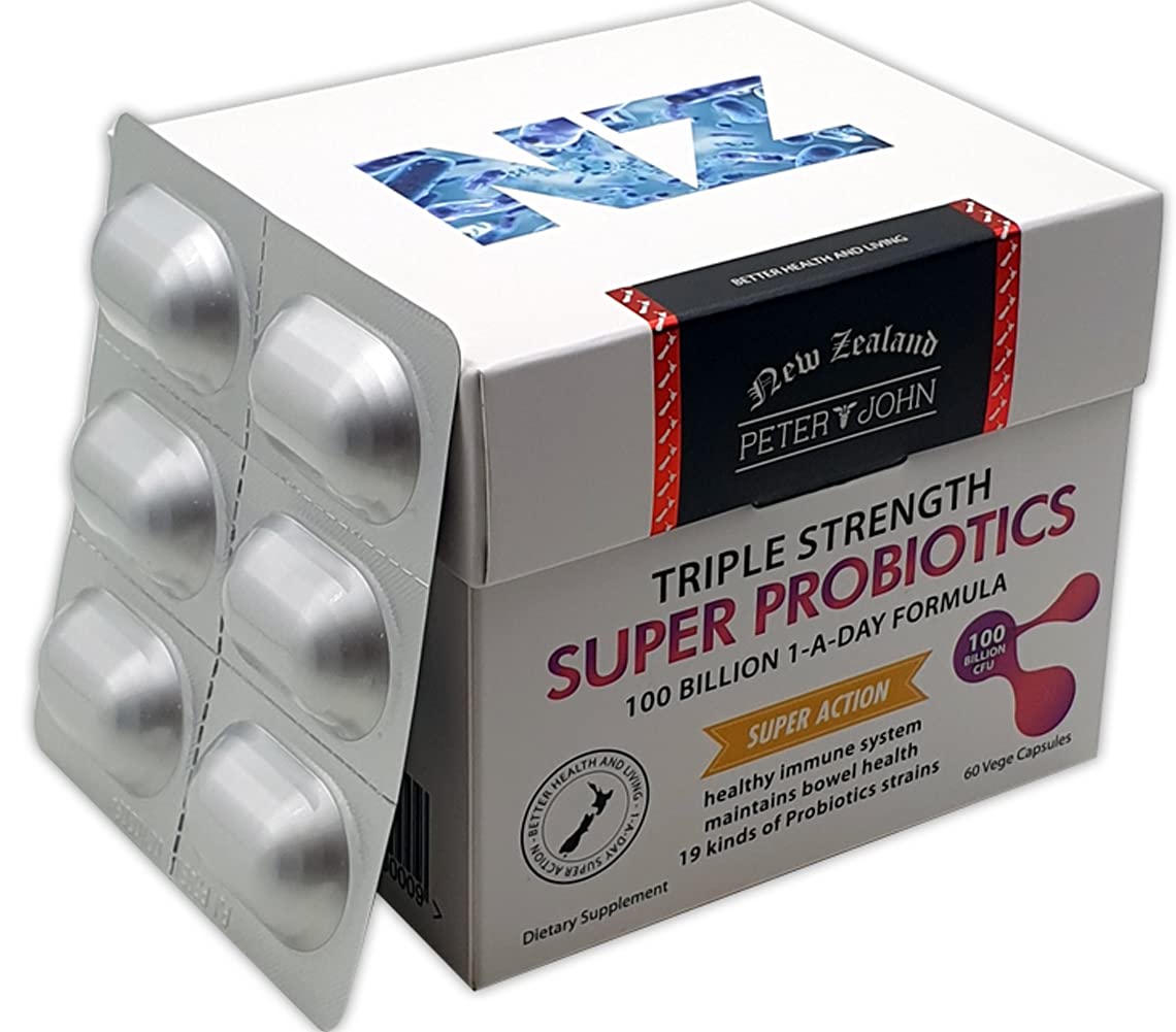 HEALTHFARM Peter John Super Probiotics 100 Billion 1-A-Day Formula 60 Capsules