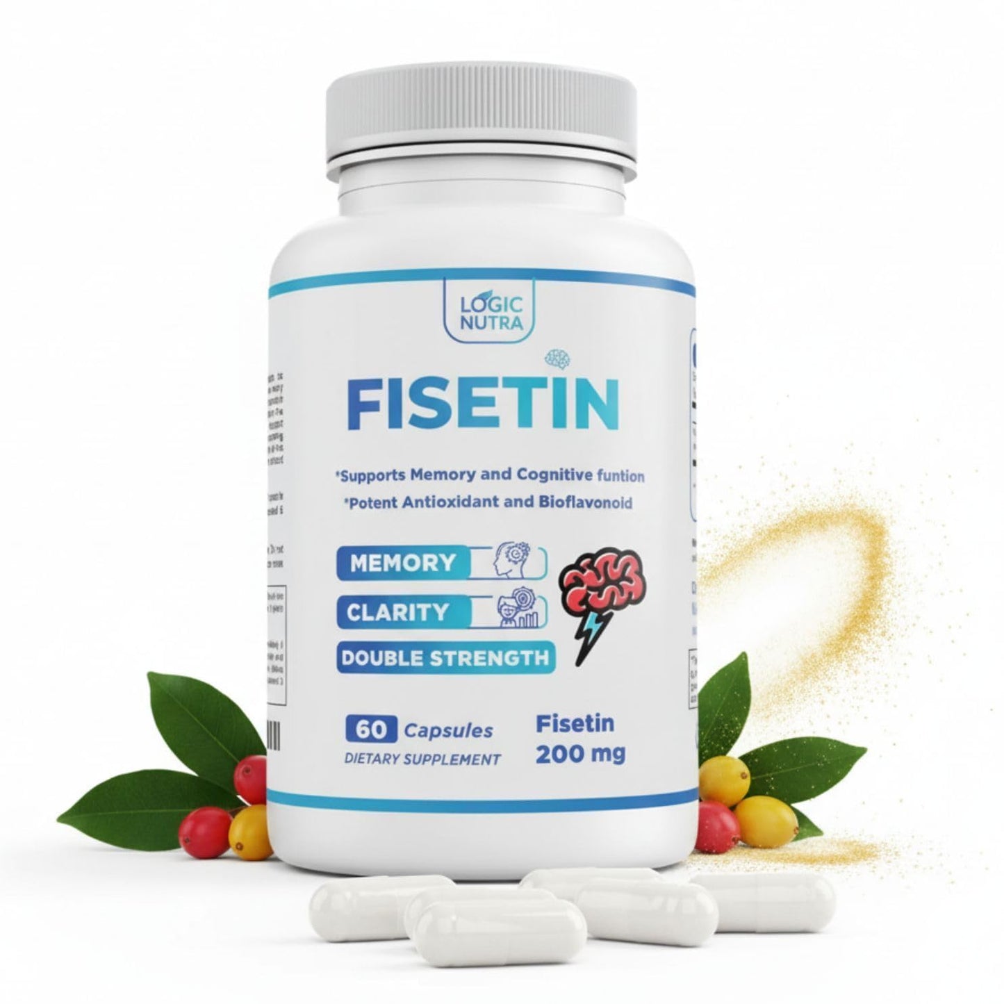 Logic Nutra Fisetin Double Strength 200 mg Capsules, 60 Count