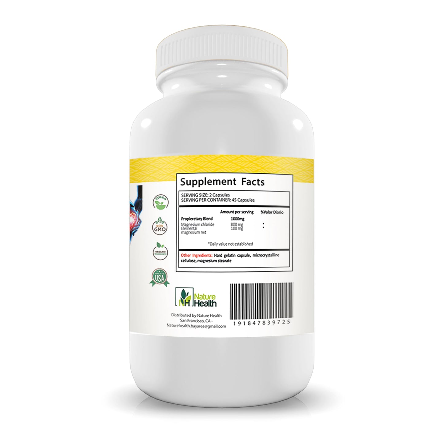 Nature Health Magnesium Chloride Capsules 90 Count