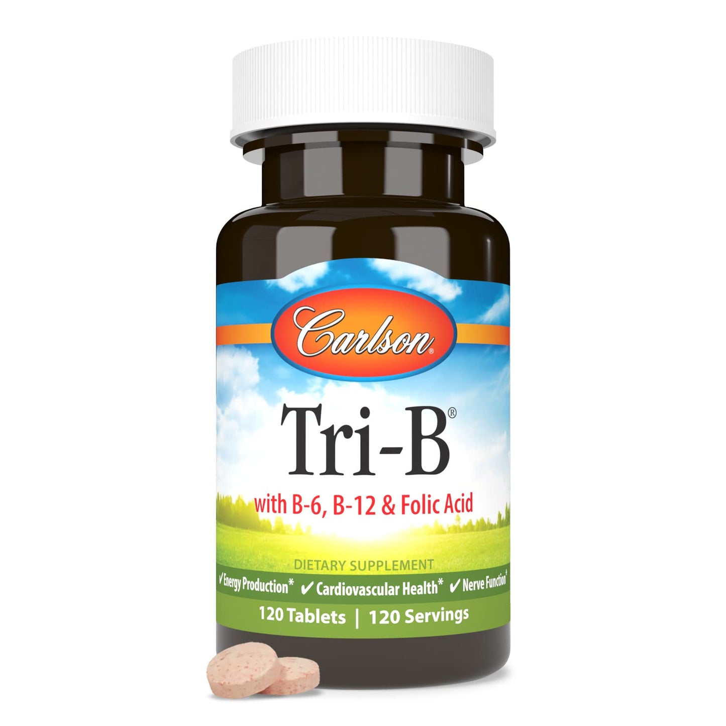 Carlson Tri-B Vitamin B Complex 25 mg Vitamin B-6 120 Tablets