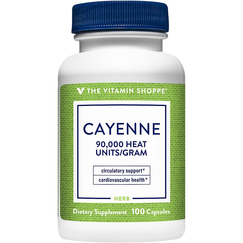 The Vitamin Shoppe Cayenne Extract 450MG (Capsicum) Capsules, 100 Count