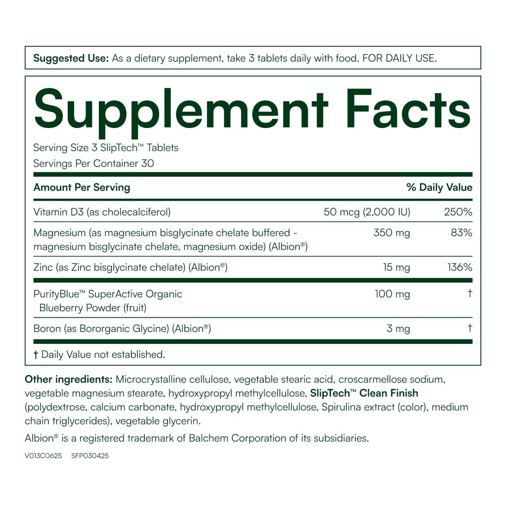 Purity Products MagBlue Chelated Magnesium Glycinate 350mg Tablets 90 Count