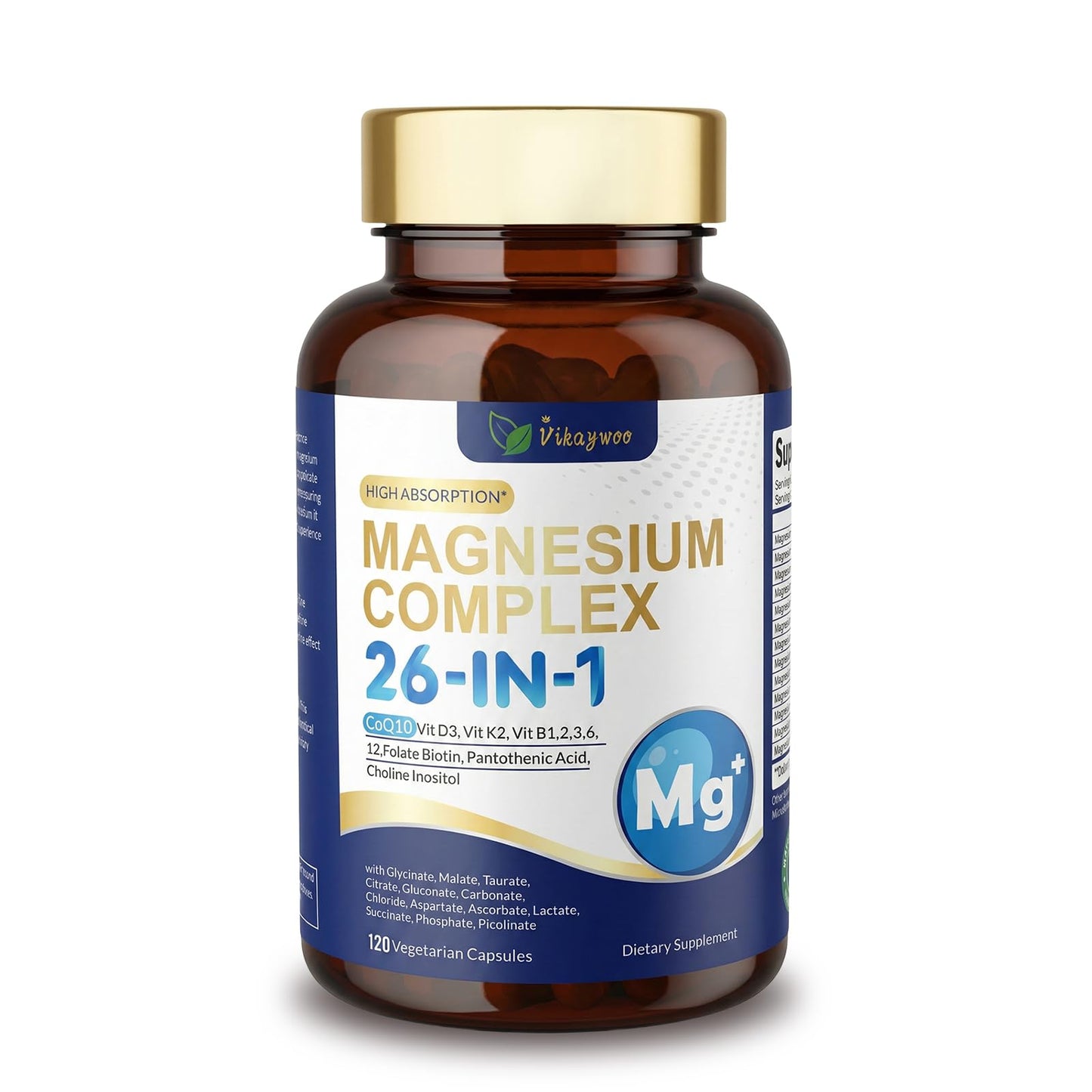 Vikaywoo Magnesium Complex Supplement Capsule 120 Count