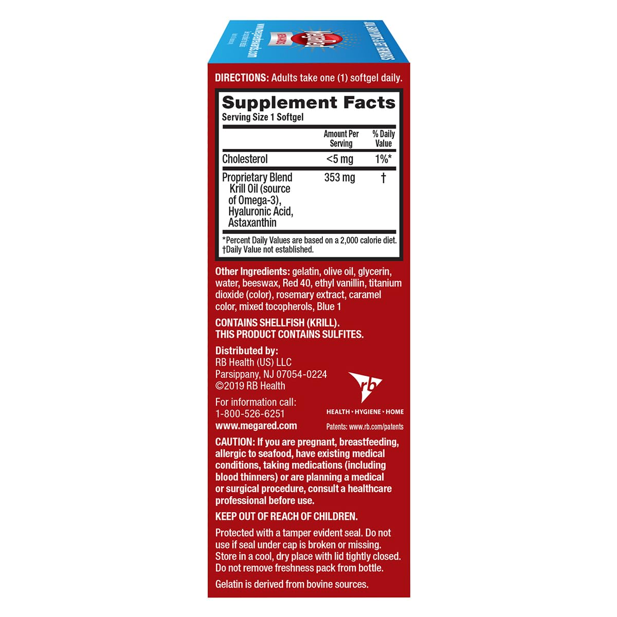 Schiff MegaRed 353mg Omega-3 Krill Oil Joint Care Supplement Softgels 60 Count