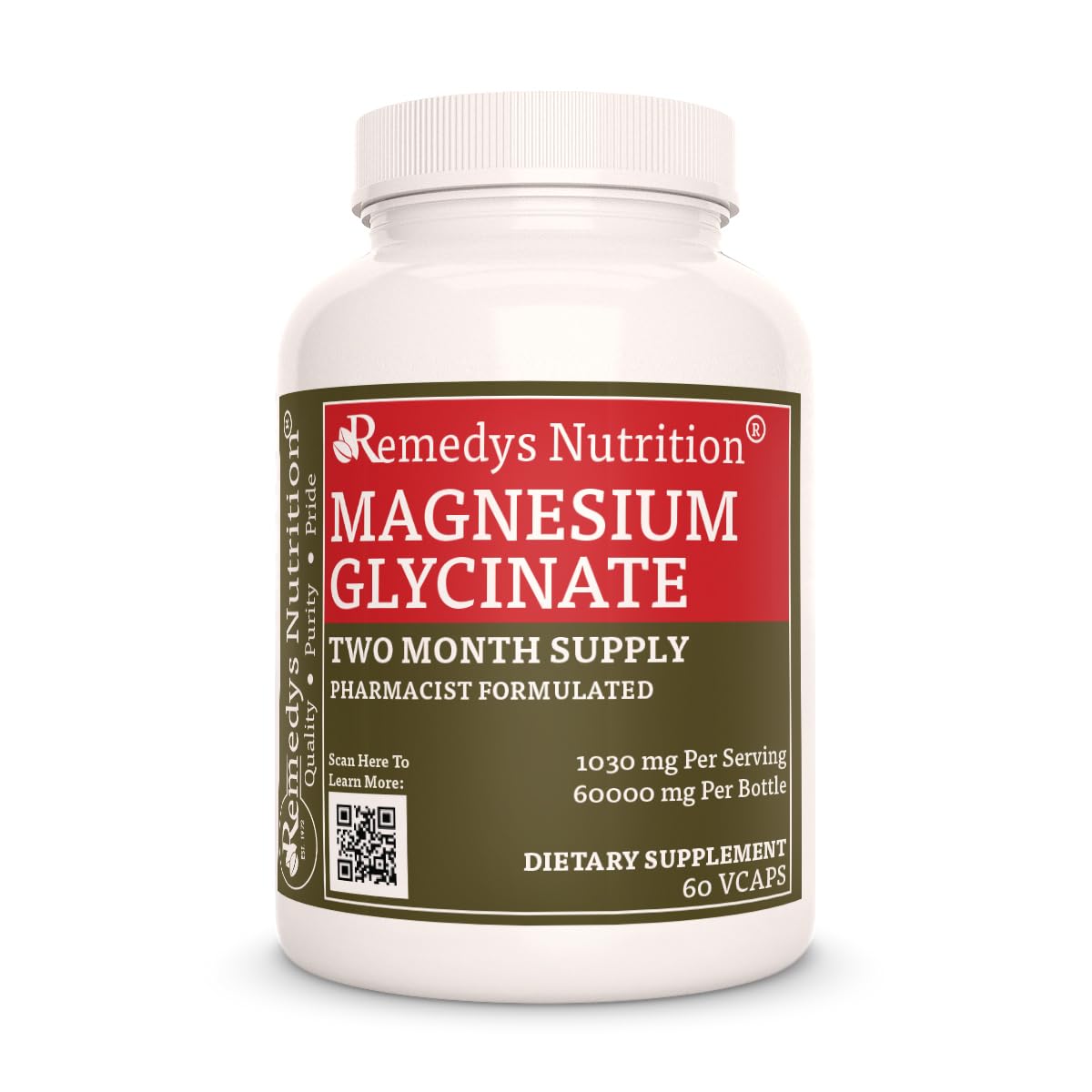 Remedy’s Nutrition Magnesium Glycinate 1000 mg Capsules, 60 Count