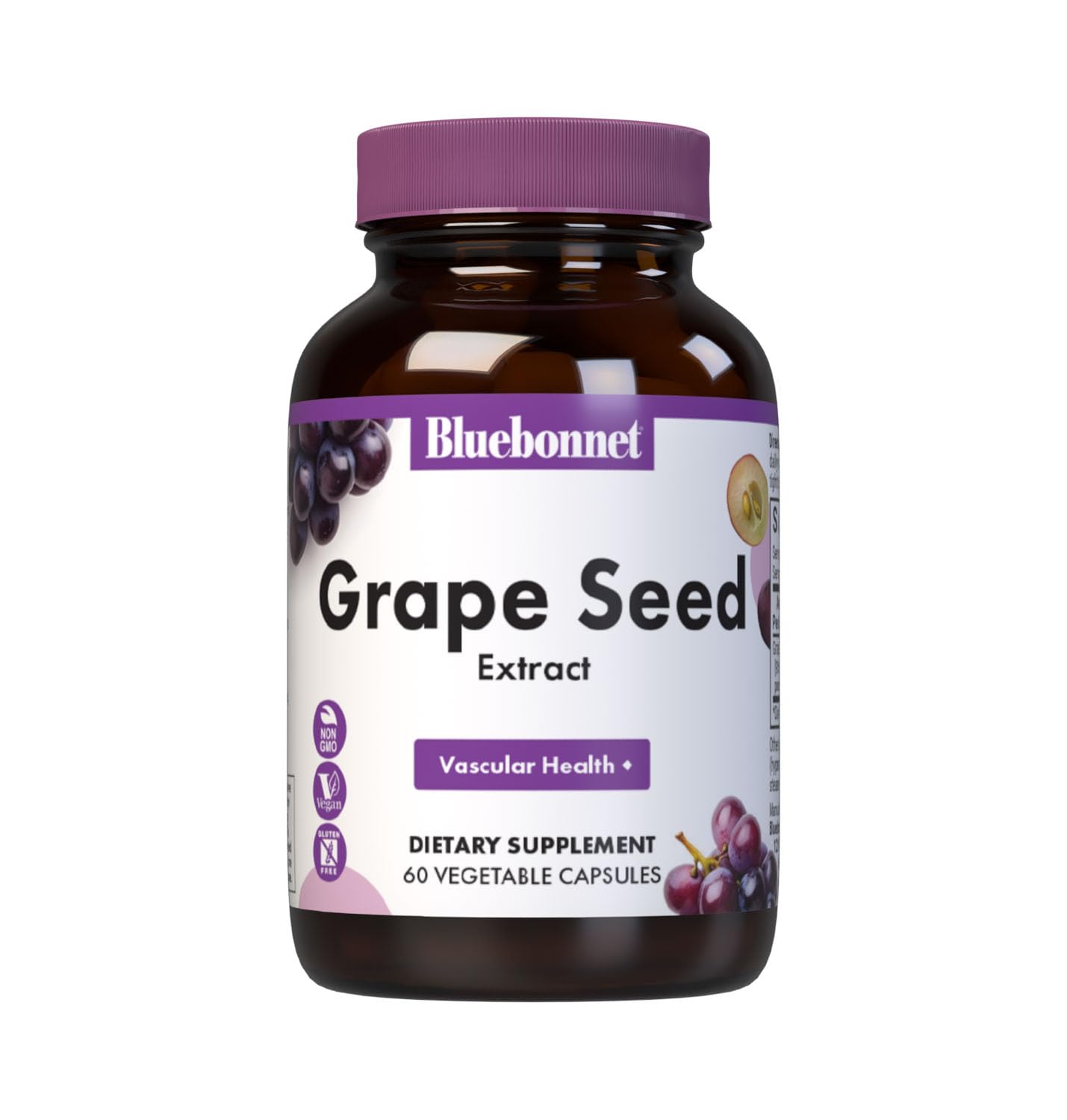 BlueBonnet Grape Seed Extract Supplement Capsules, 60 Count