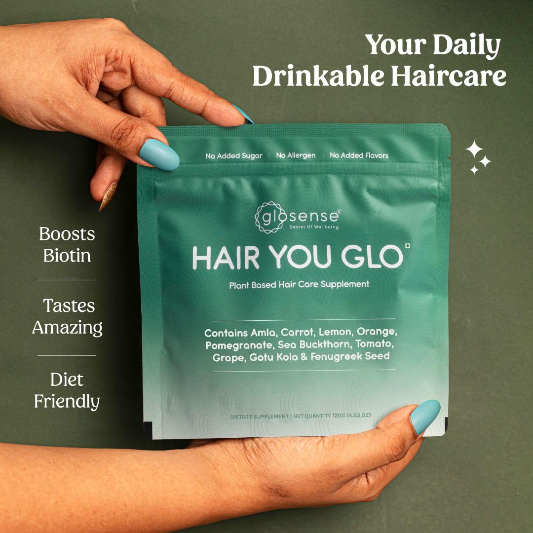 Glosense Hair You Glo Plant-Based Biotin Supplement Powder 4.23 oz