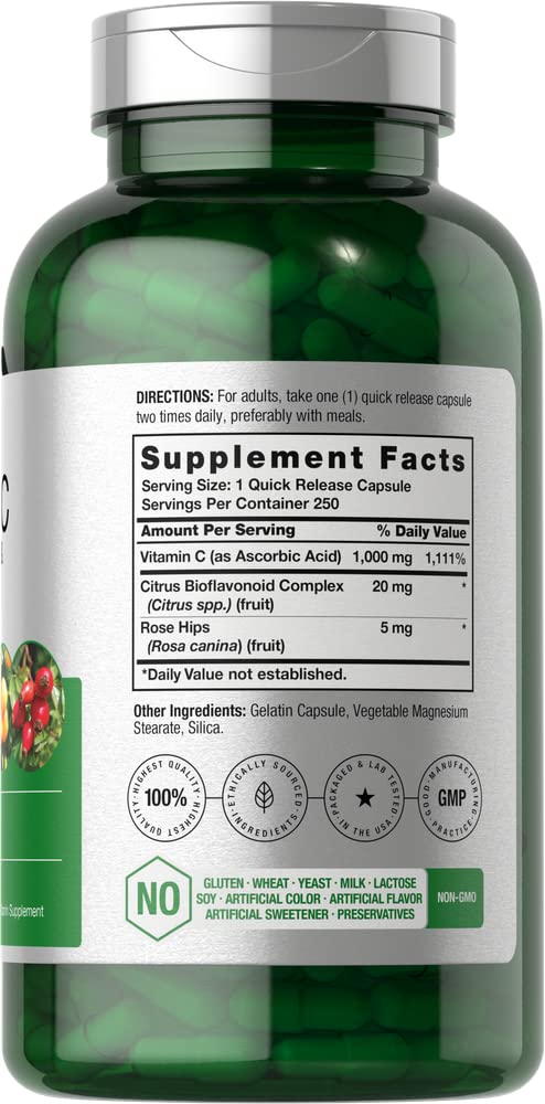 Horbäach Vitamin C 1000mg Capsule, 250 Capsules