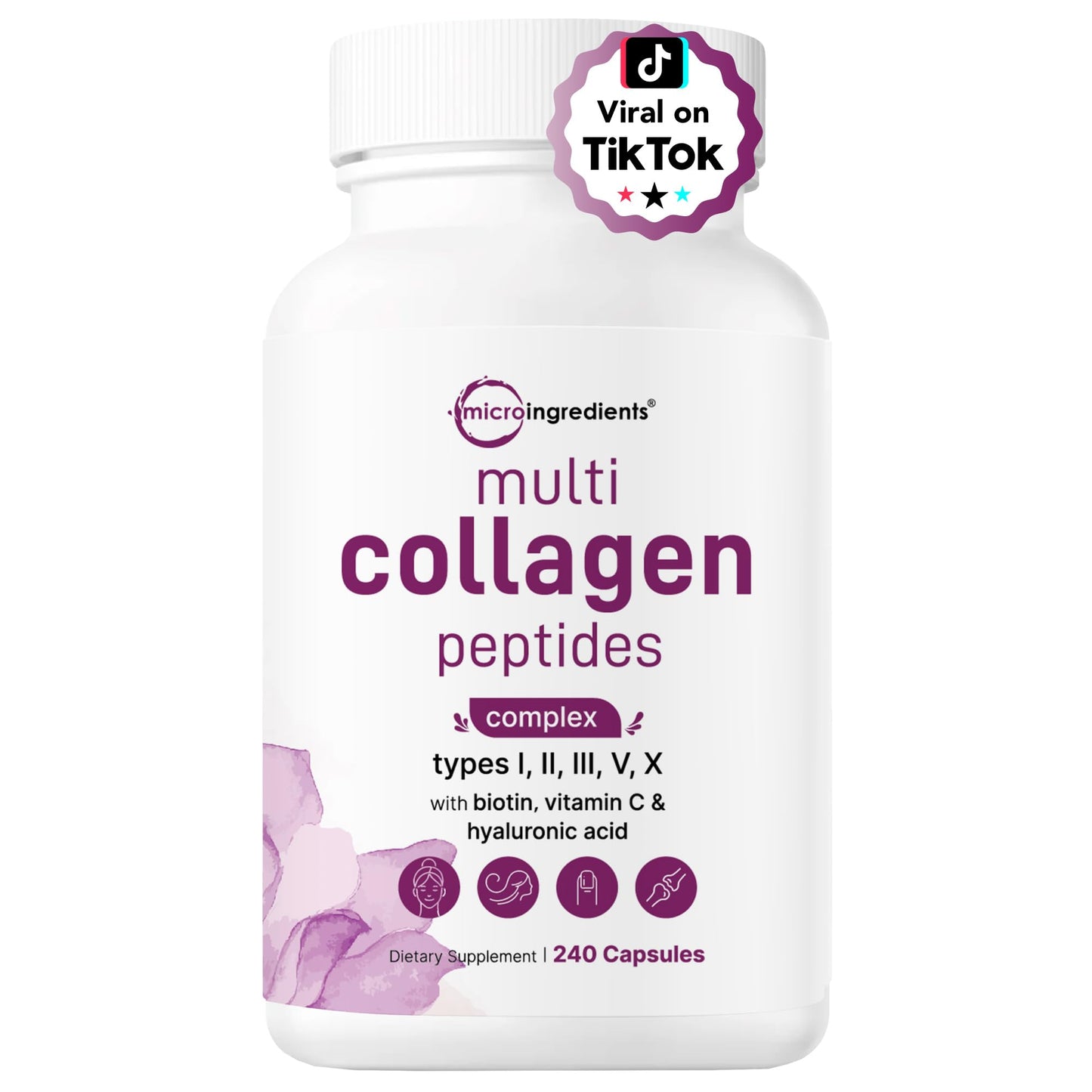 Micro Ingredients 8-in-1 Multi Collagen Pills & Women’s Probiotics 360 Veggie Capsules