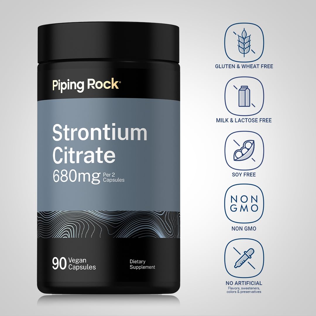 Piping Rock Strontium Citrate 680 mg Capsule 90 Count