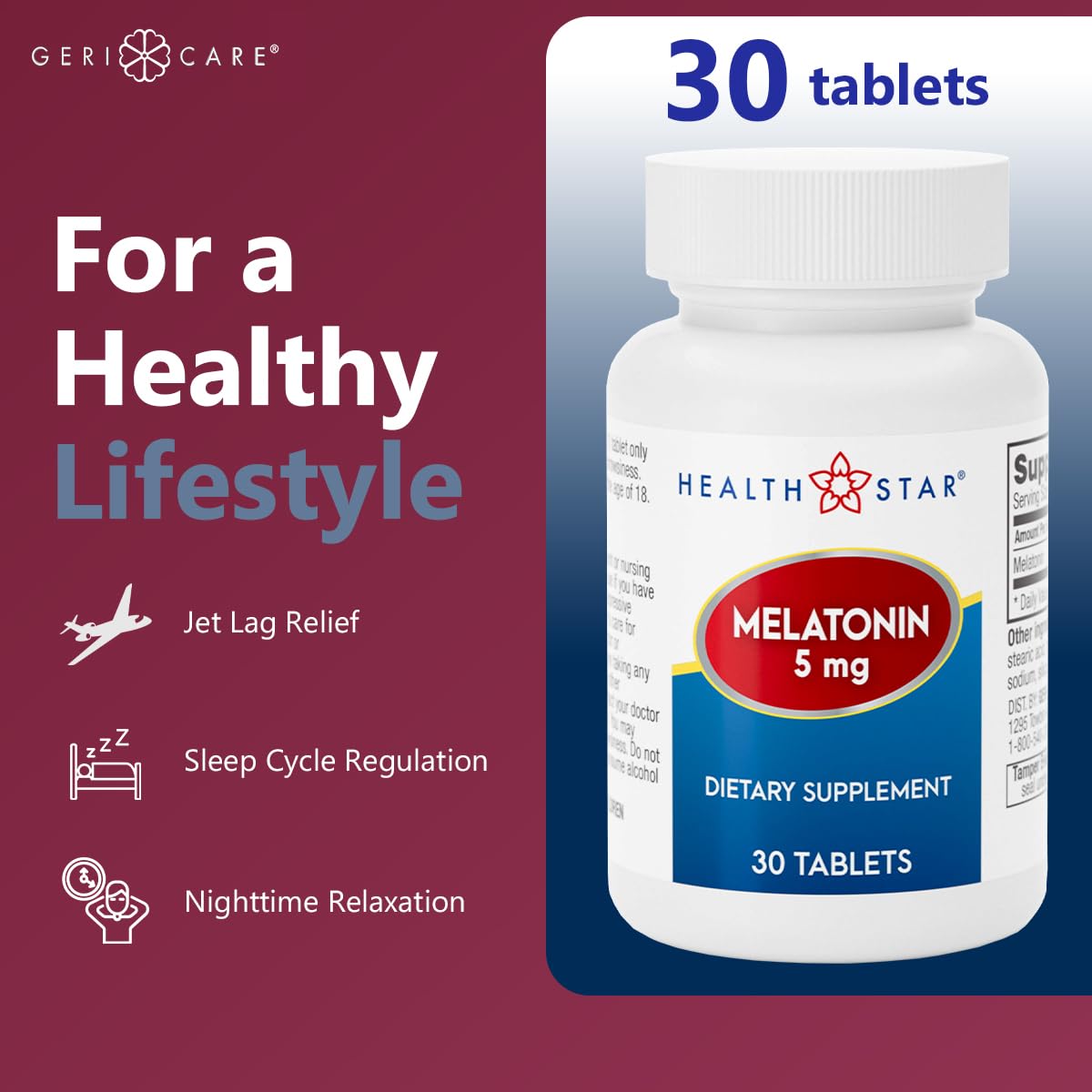 GeriCare Melatonin 5mg Tablets, 30 Count