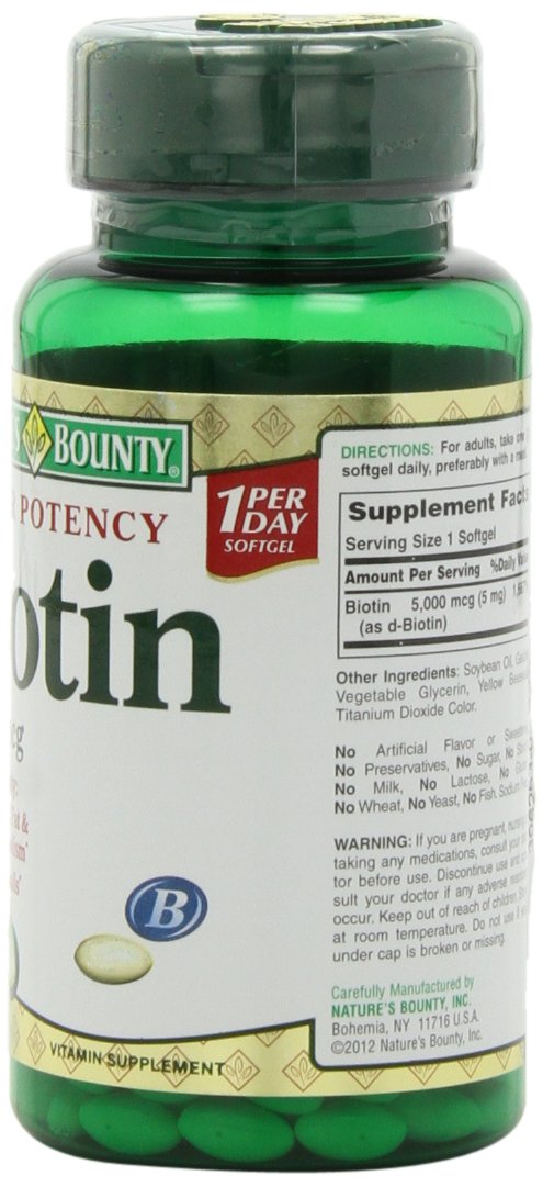 Nature's Bounty Super Potency Biotin 5000mcg Softgels 144