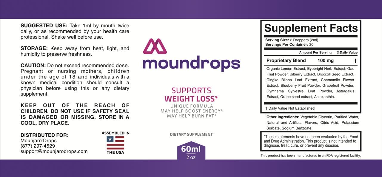 LIPO SLIM MounDrops Capsules 60 Count (Pack of 3)
