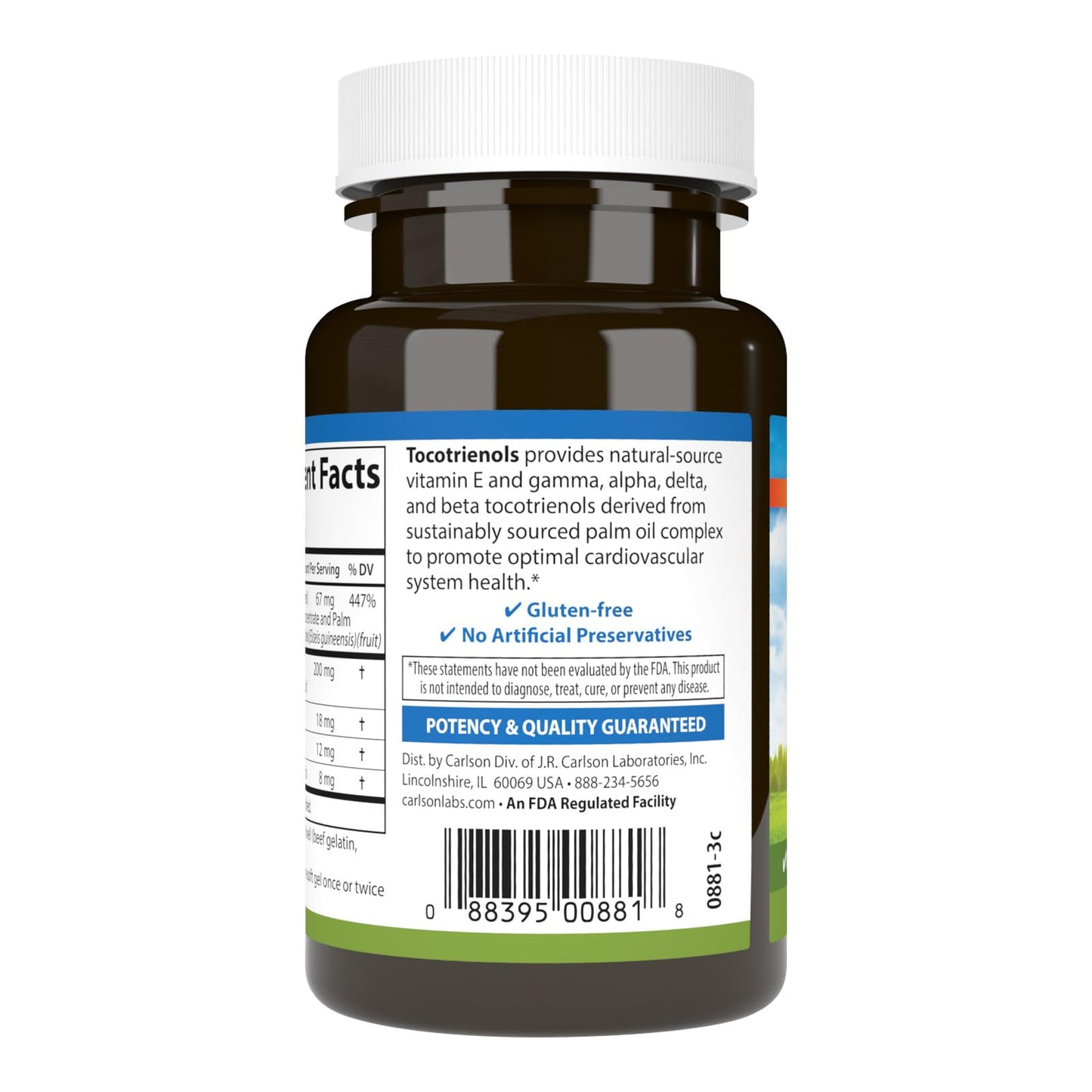 Carlson Tocotrienols 40 mg with Natural-Source Vitamin E Softgels, 90 Count