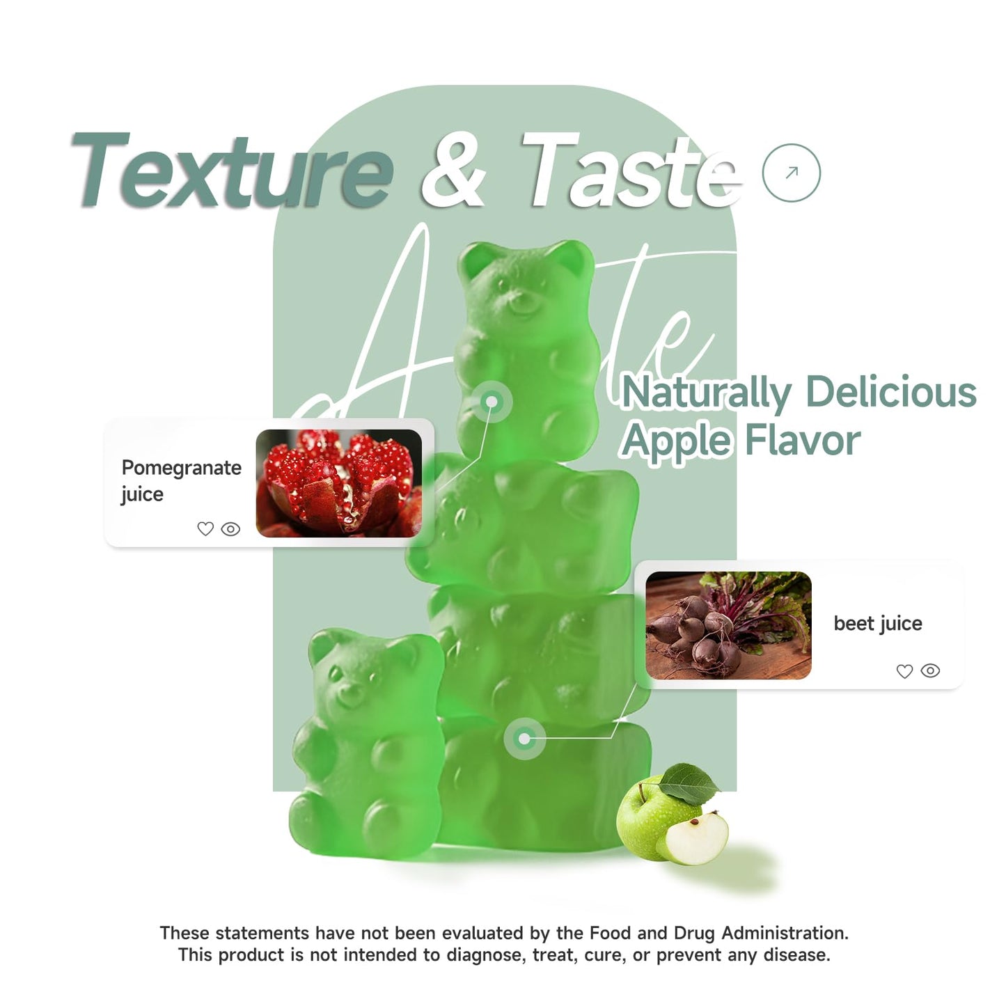 Ahete Keto Apple Cider Vinegar Gummies with Vitamin B6, B12, Folate & Beet Root, Keto ACV Gummy Supports Daily Wellness & Metabolism, Natural Apple Flavor, 120 Gummies