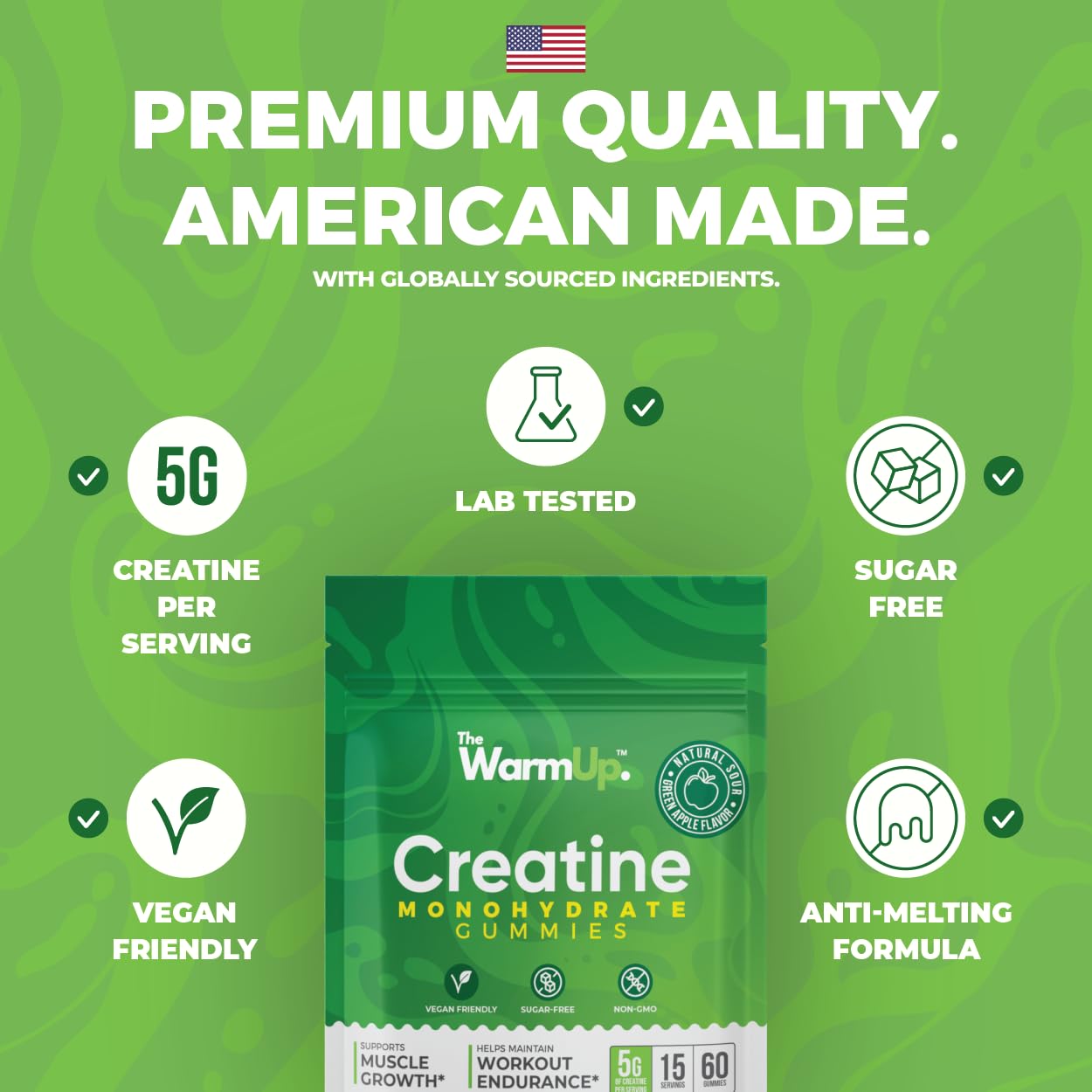 TheWarmUp Creatine Monohydrate Gummies 60 Count