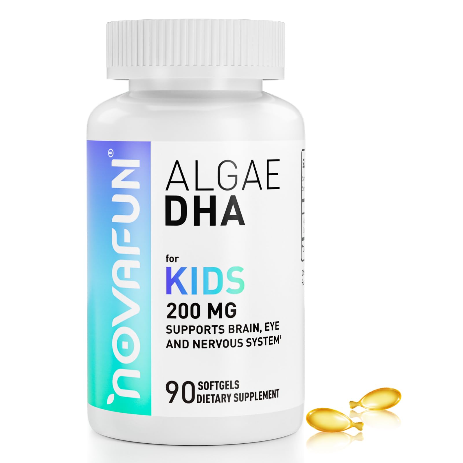 Novafun Algal Sourced Omega-3 & DHA Softgels 90 ct, 200 mg, Non-GMO