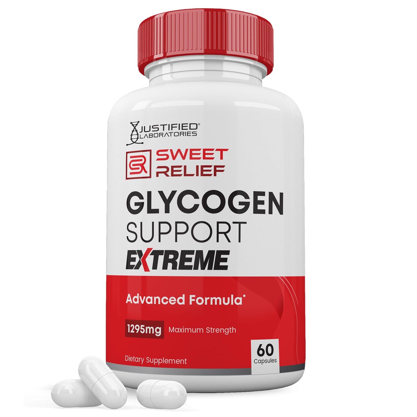 Justified Laboratories Sweet Relief Glycogen Support Extreme Advanced Formula 1295mg Capsule, 120 Capsules