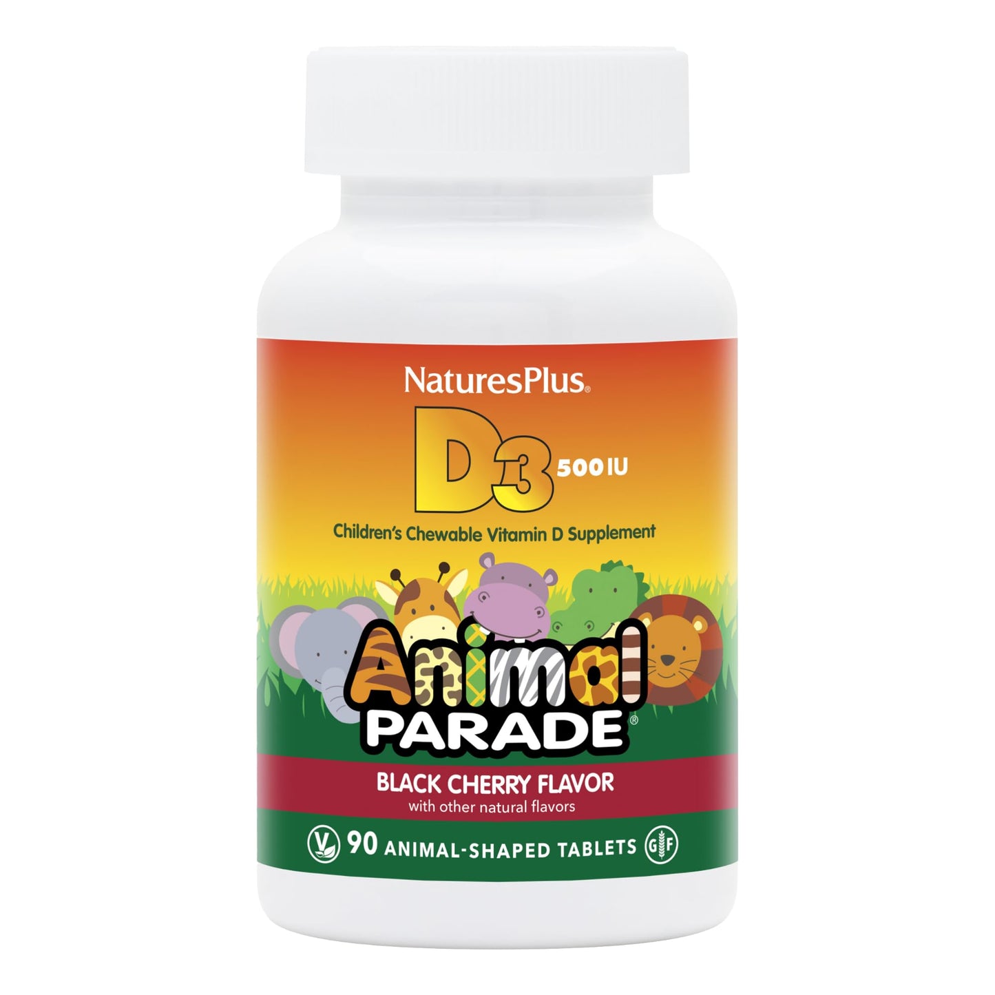 NaturesPlus Animal Parade Vitamin D3 Children’s Tablets 180 Count