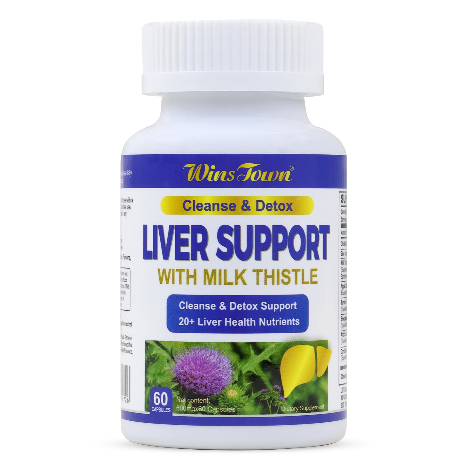 Wins Town Milk Thistle Capsules 60 Count
