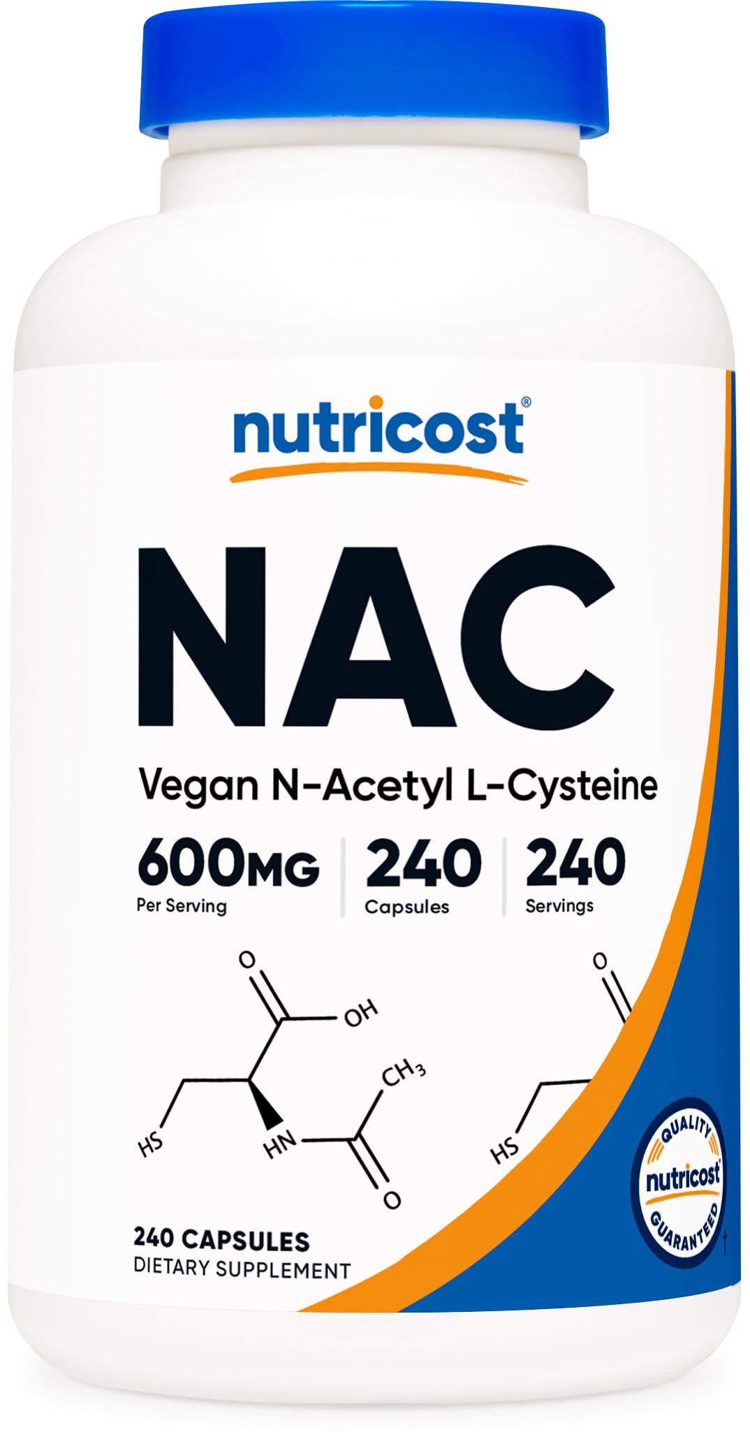 Nutricost N-Acetyl L-Cysteine (NAC) 600mg Capsules, 240 Count