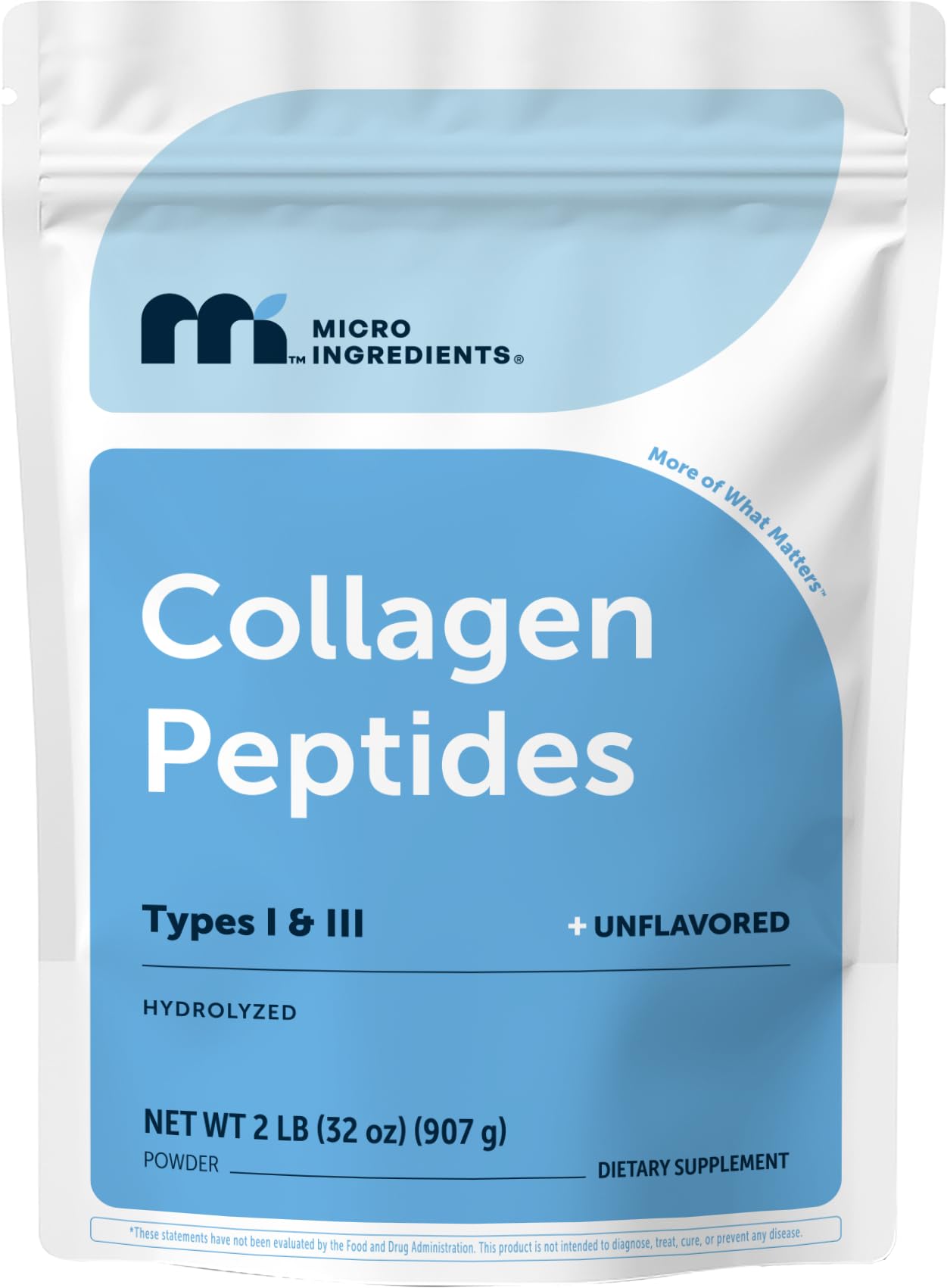 Micro Ingredients Hydrolyzed Collagen Peptides Powder, 32 oz