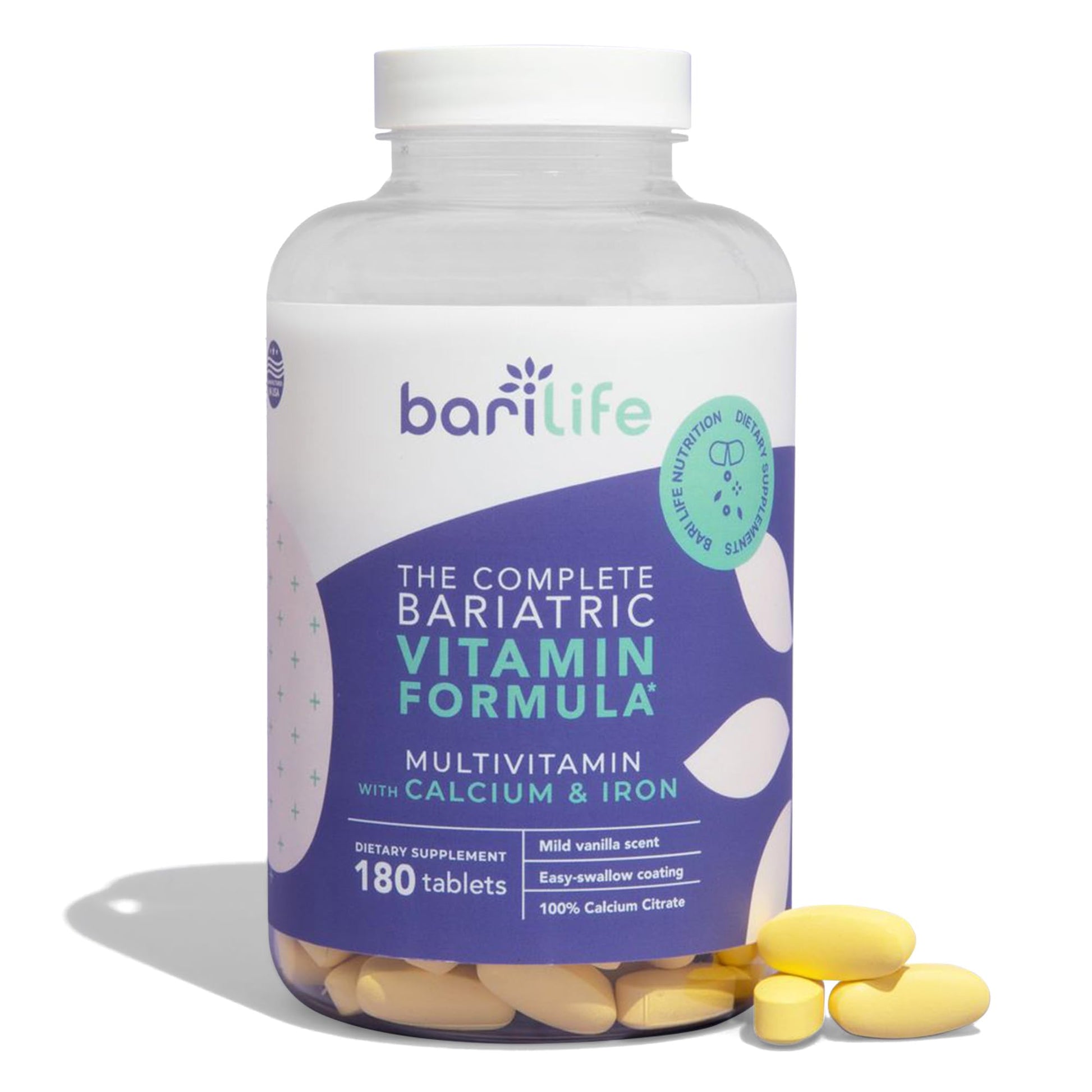 Bari Life Complete Bariatric Multivitamin Non-chewable Tablet, 180 Tablets