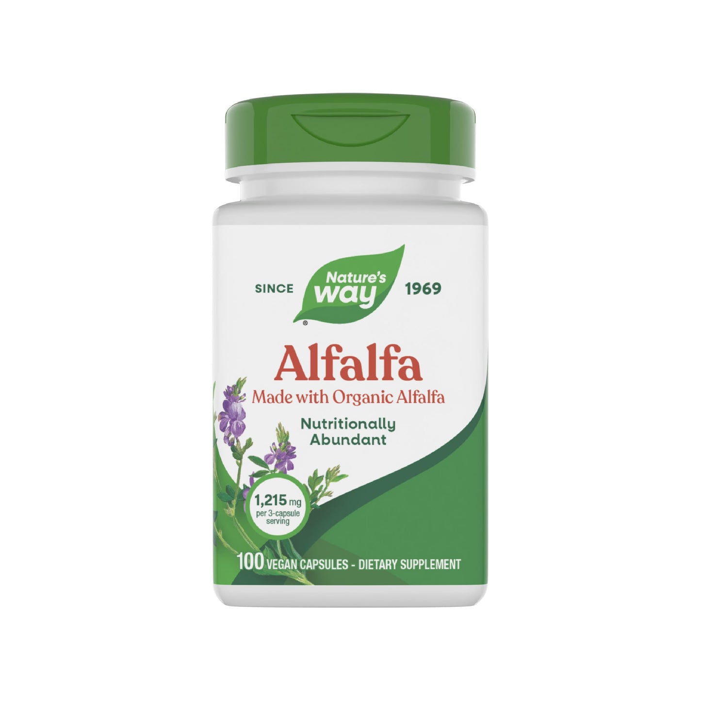 Nature's Way Premium Formula Organic Alfalfa Young Harvest Capsule, 100 Count