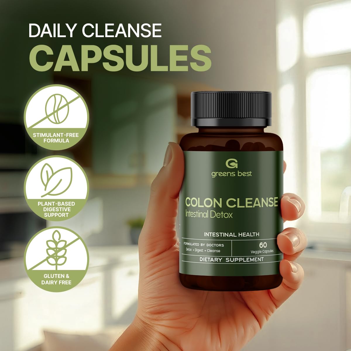 GREEN'S BEST Colon Cleanse Capsules, 60 Count