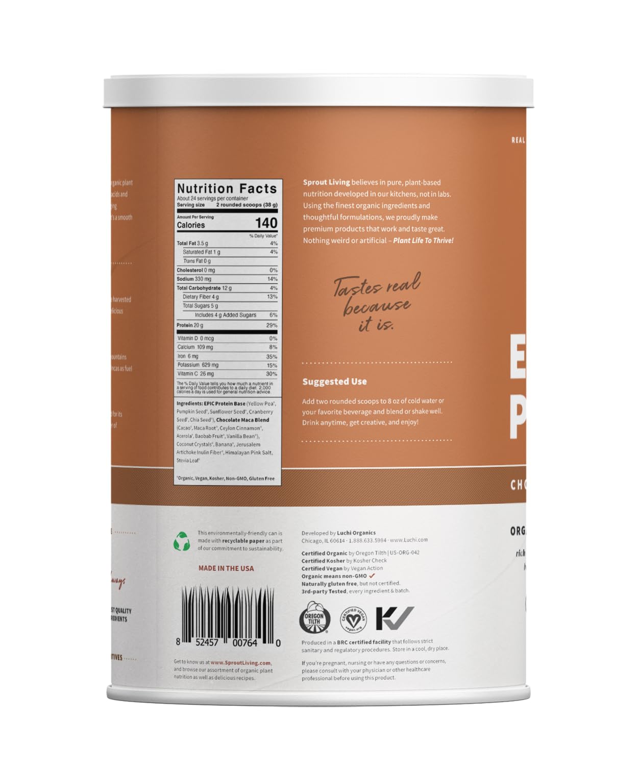 Sprout Living Epic Protein Powder 32