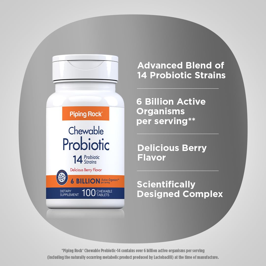 Piping Rock Probiotic for Women and Men Tablets, 100 Count