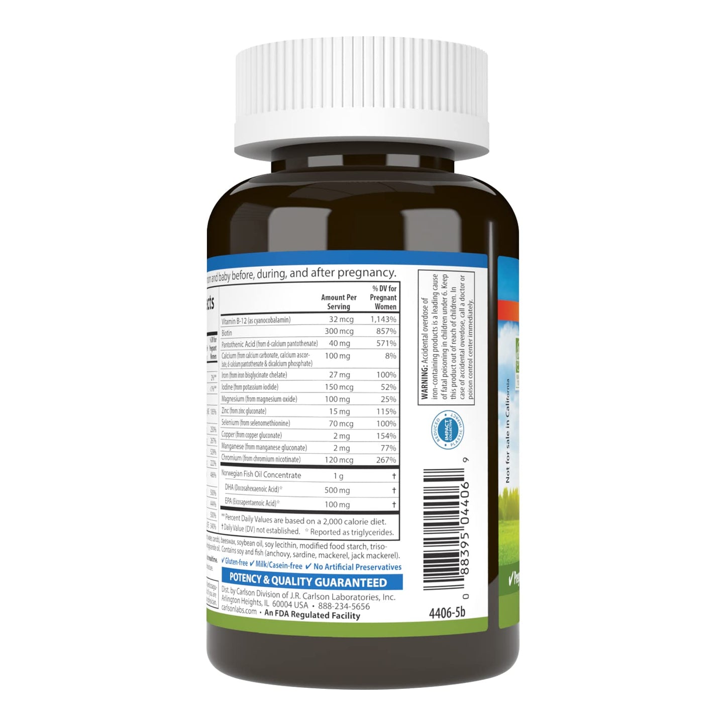 Carlson Prenatal Multiple with DHA & Vitamin D3 Softgel, 60 Count
