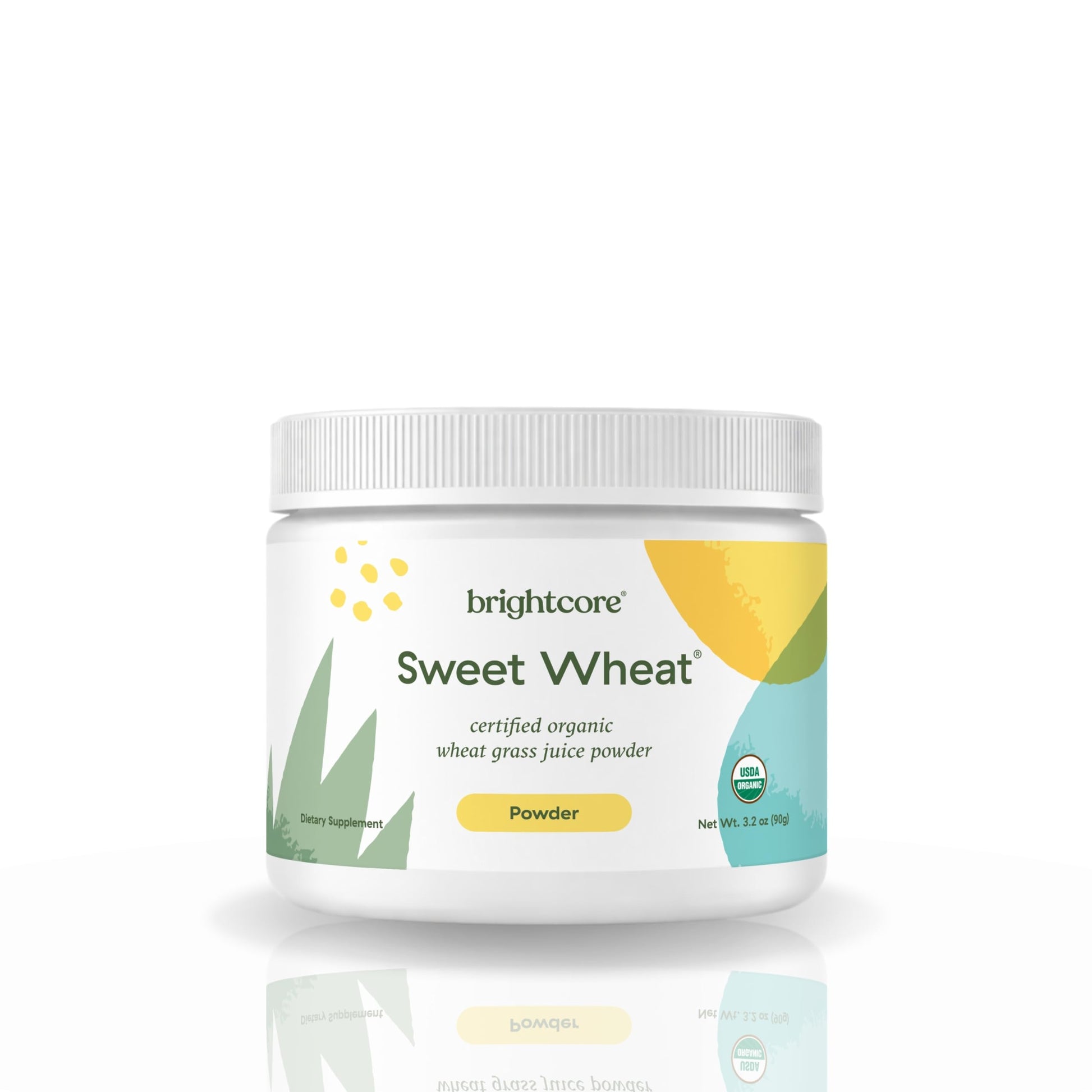 Brightcore Sweet Wheat Wheatgrass Juice Powder for Digestion & Immunity Support, 3.17 oz