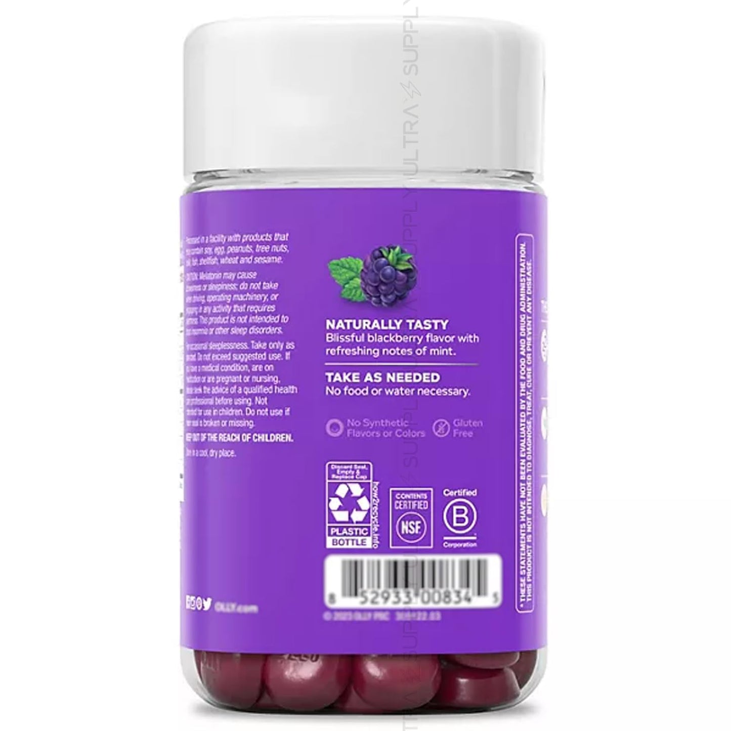 Generic Melatonin Sleep Gummies with L-Theanine & Chamomile – Blk Berry Flavor, Non-Habit Forming, Gluten Free, 110 Gummies