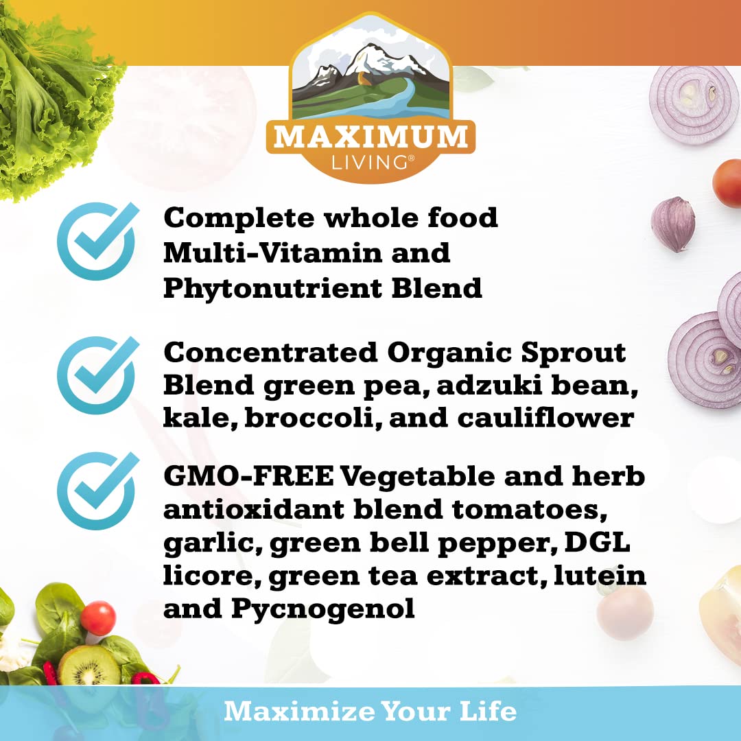 Maximum Living Vita-Sprout Whole-Food Multivitamin & Phytonutrient Blend 120 Capsules