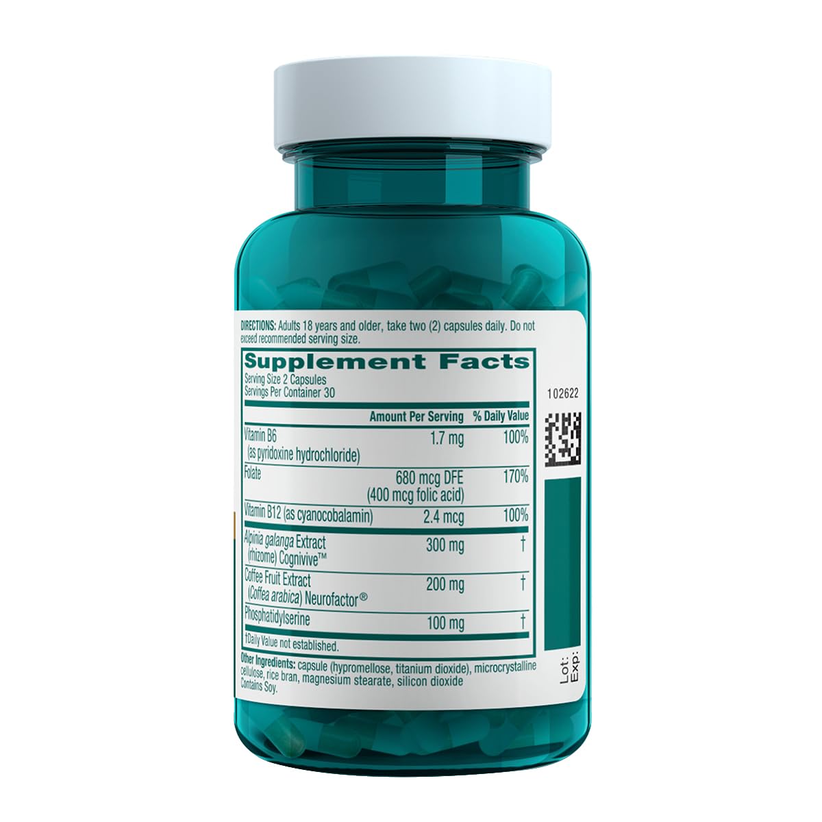 NEURIVA Ultra Decaf Clinically Tested Nootropic Brain Supplement Capsule 120 Count