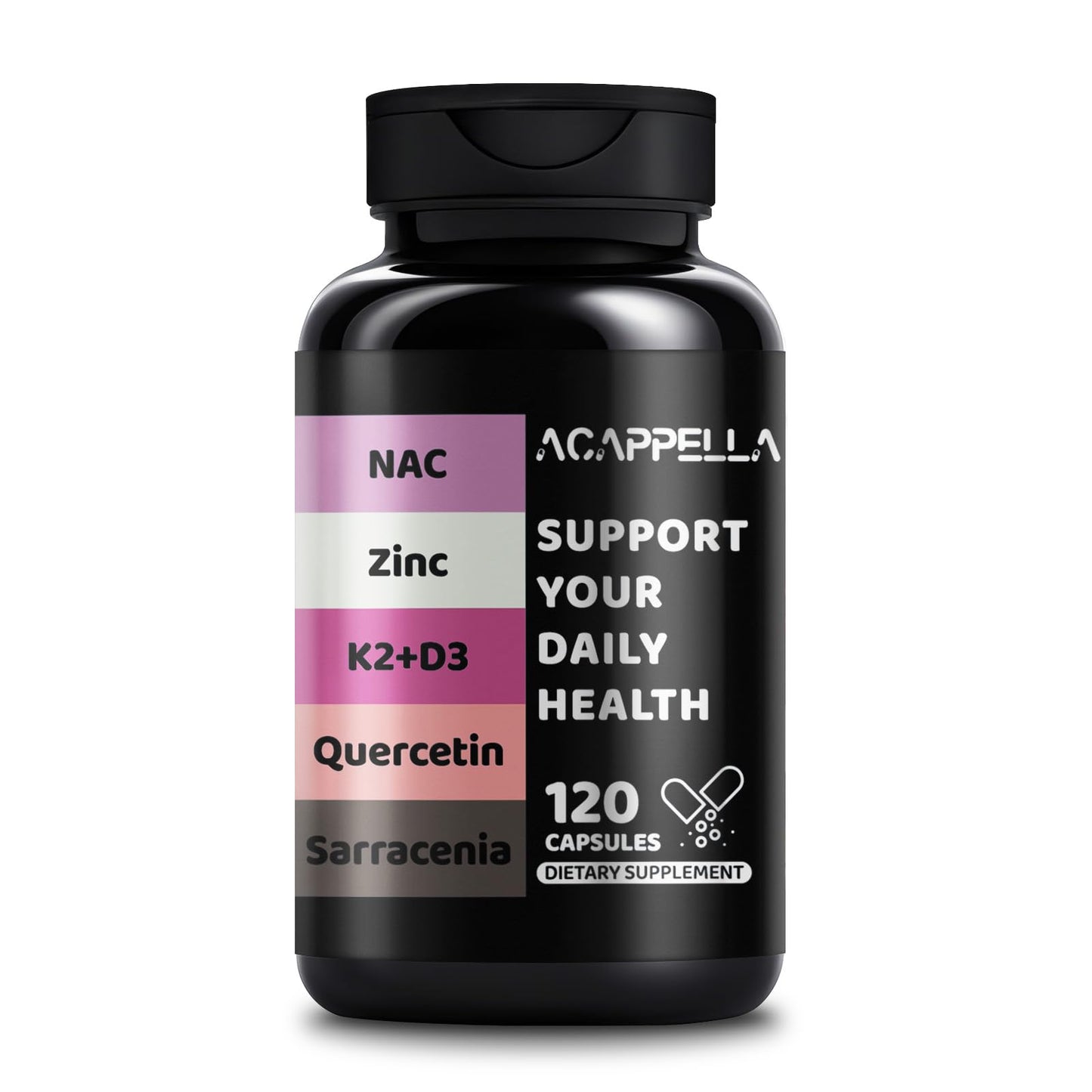 ACAPPELLA Vitamin D3 K2 Capsules, 120 Count